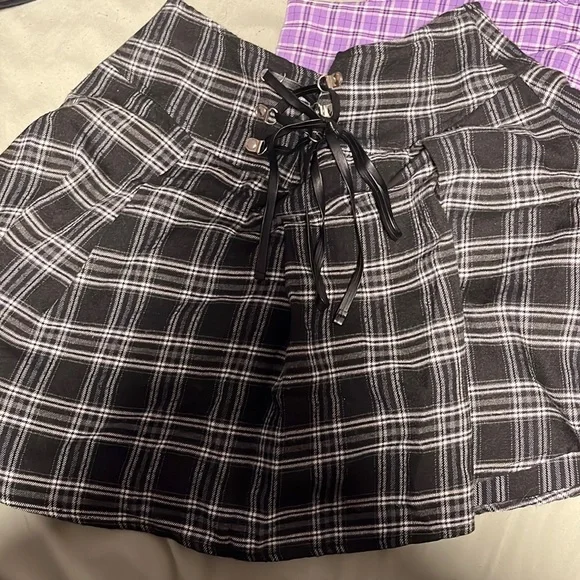 Plaid skater top skirt shein